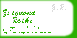 zsigmond rethi business card